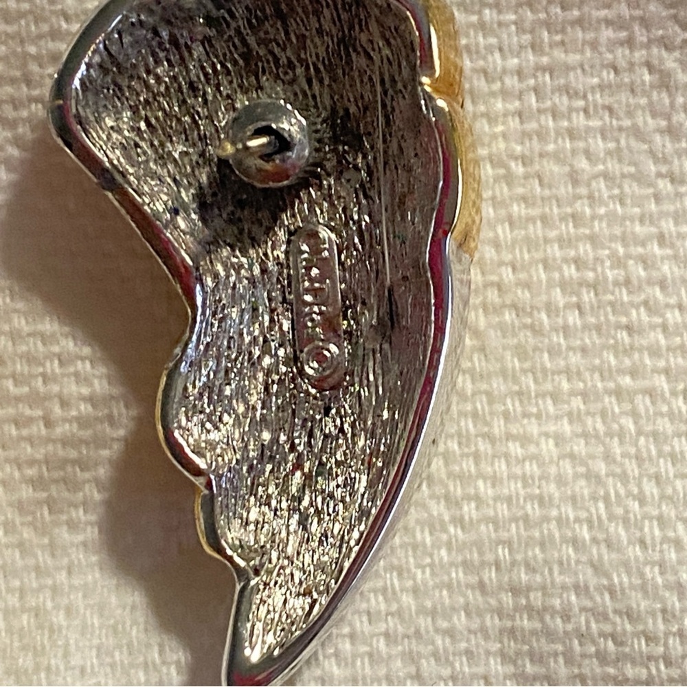 Rare Vintage Christian Dior Angel Wings Pierced Earrings in Silver/Gold With CZs - Picture 3 of 7